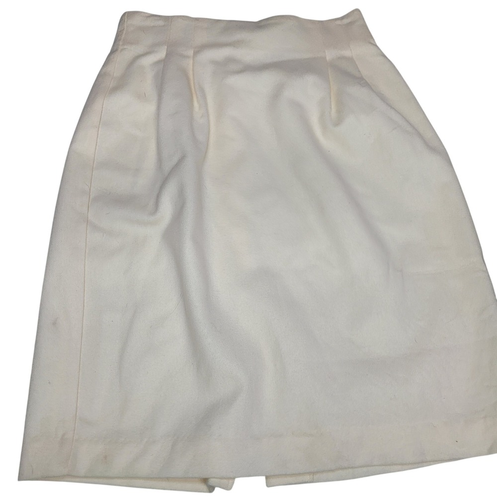 NWT Worthington Vintage Pure Wool White Pencil Skirt Size 10 Professional